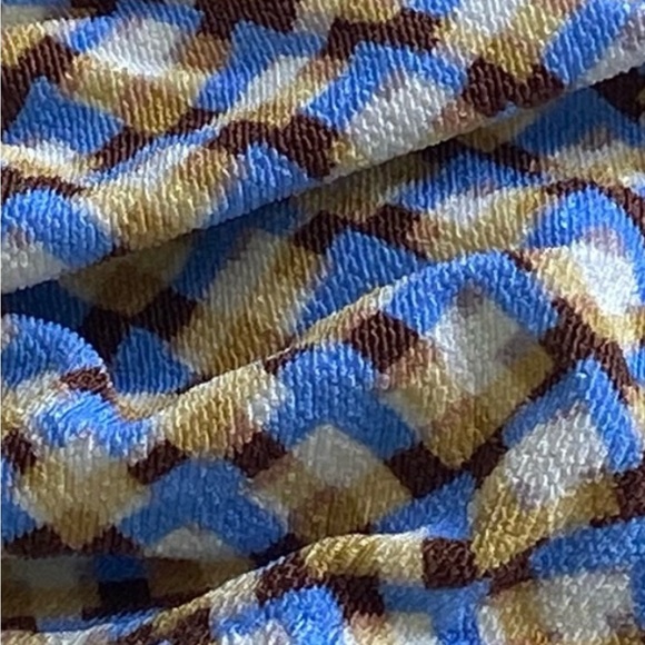 Bec + Bridge x Free People Kaleidoscope Tie-Sides 6/Sm Blue Brown Terry Low Rise - Picture 5 of 10